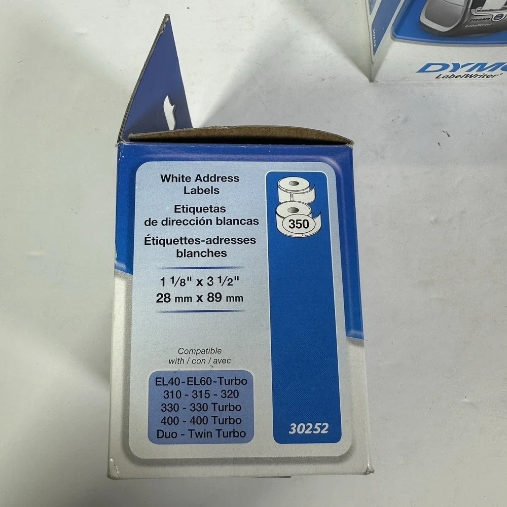 Lot of 2 OEM Dymo 30252 Address Labels 1-1/8